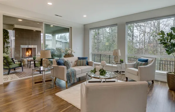 Design, interior, fireplace, living room, cozy