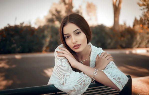 Look, pose, Park, model, portrait, makeup, hairstyle, brown hair