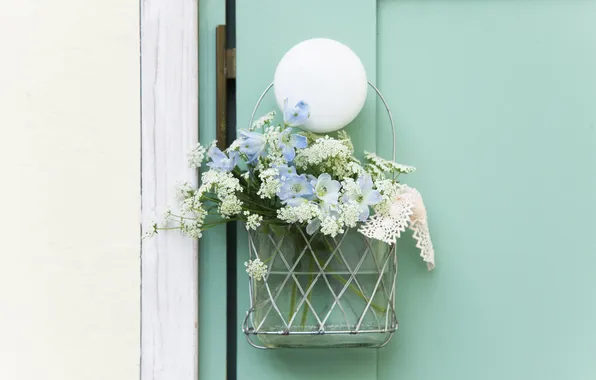Picture flowers, photo, Wallpaper, bouquet, spring, the door, ribbon, a bunch