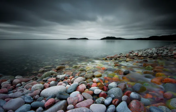 Summer, the sky, clouds, lake, day, Canada, Ontario, grey