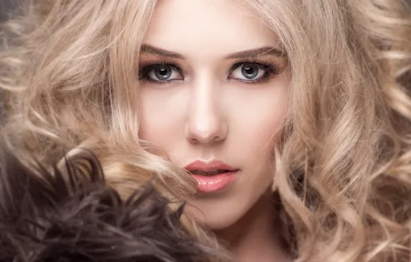 Picture look, girl, face, hair, portrait, makeup, curls, Kristy