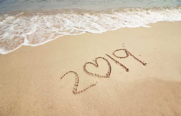 Sand, sea, wave, beach, summer, New Year, summer, new year