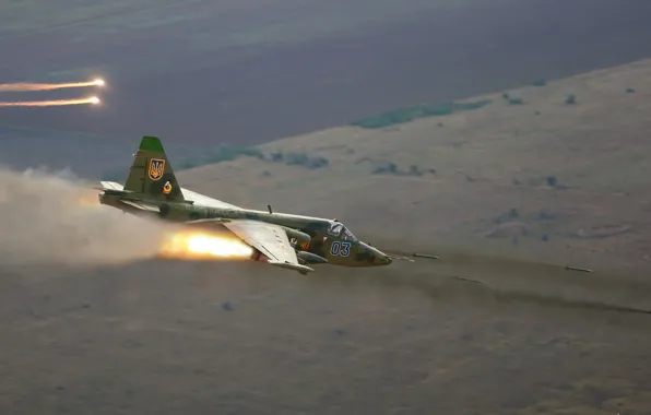 Picture Field, Ukraine, LTC, Su-25, Attack, Cockpit, Volley, Ukrainian air force