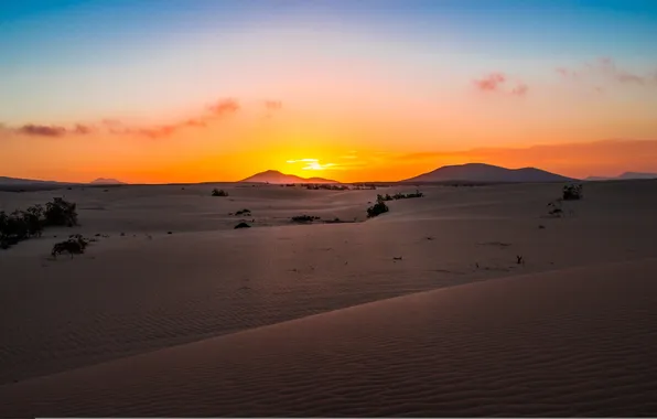 Sand, clouds, dunes, Spain