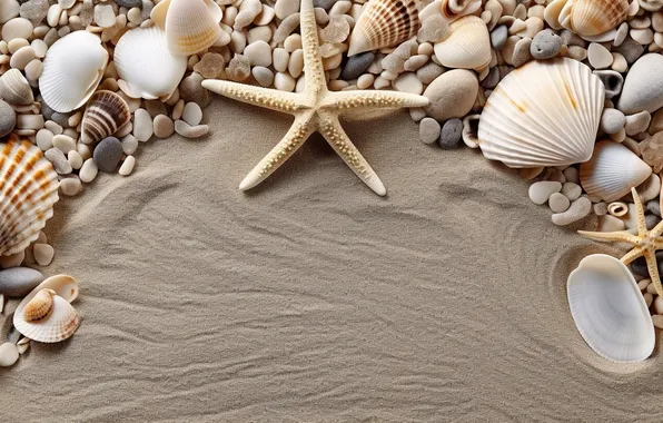 Sand, beach, background, shell, beach, texture, background, sand