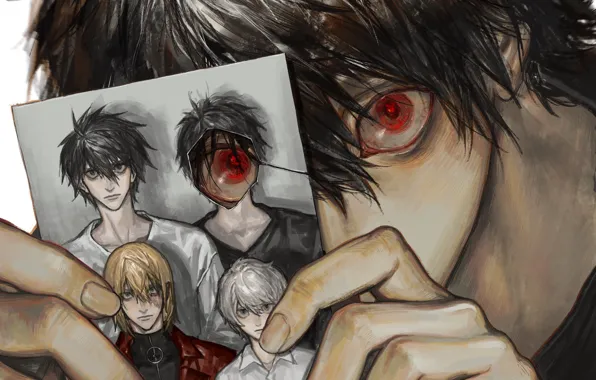 Photo, guys, Death Note, Near, Beyond Birthday, Mello, L Lawliet, Death Note Another Note