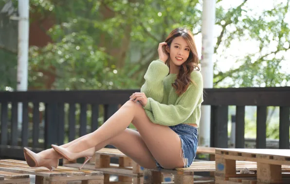 Picture girl, smile, background