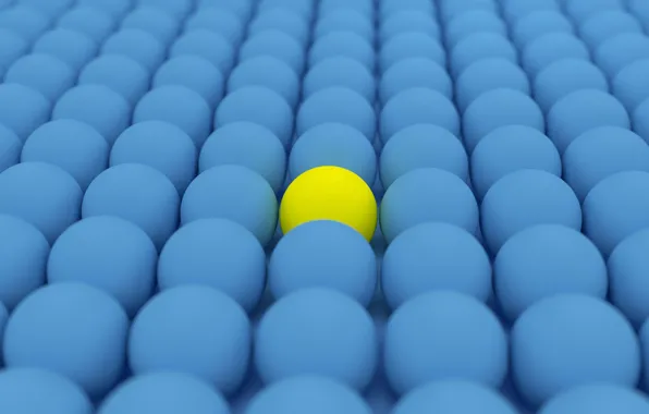 Picture colors, abstract, balls, yellow, texture, blue, rendering, Spheres