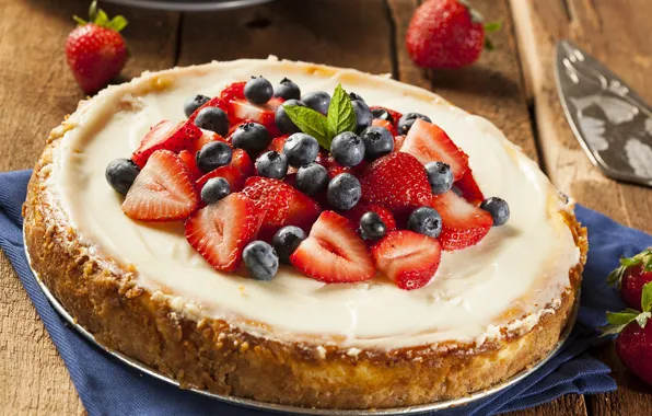 Picture berries, blueberries, strawberry, cake, dessert, cakes