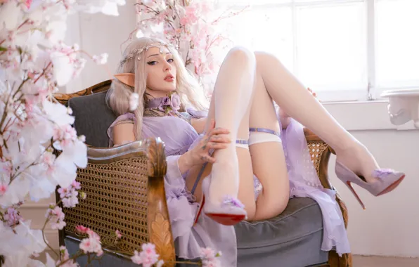 Ass, ass, panties, linen, underwear, blonde, girl, legs