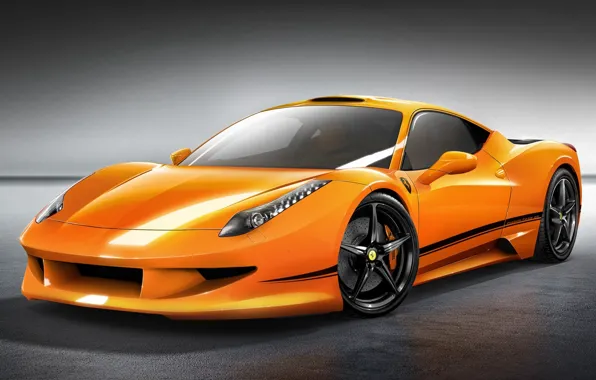 Picture car, machine, auto, orange, Ferrari, Ferrari, supercar, supercar
