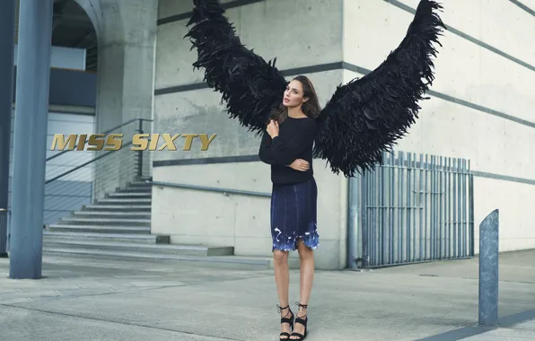 Girl, skirt, wings, figure, sweater, Gal Gadot, Gal Gadot, miss sixty