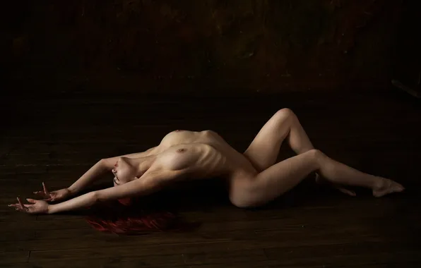 Chest, pose, model, naked, body, hands, figure, lies