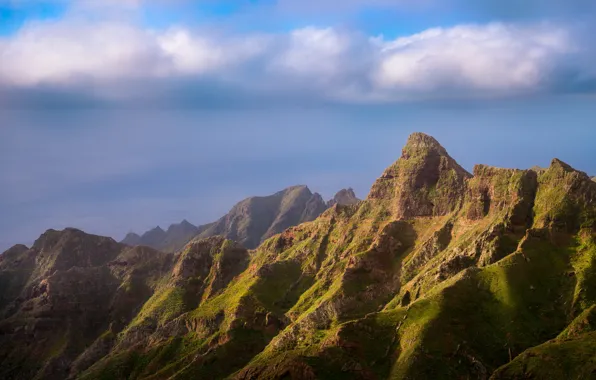 Picture clouds, mountains, Spain, Tenerife, Anaga