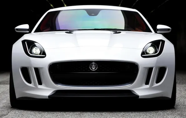 Concept, Jaguar, White, Machine, The concept, Jaguar, Car, Beautiful