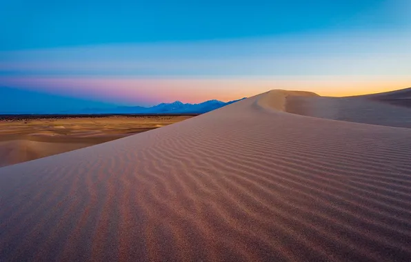 Picture sand, the sky, landscape, sunset, nature, desert, horizon, barkhan