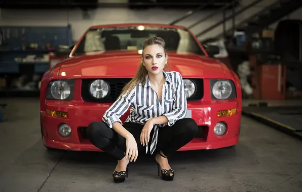 Picture look, model, garage, beauty, Anna