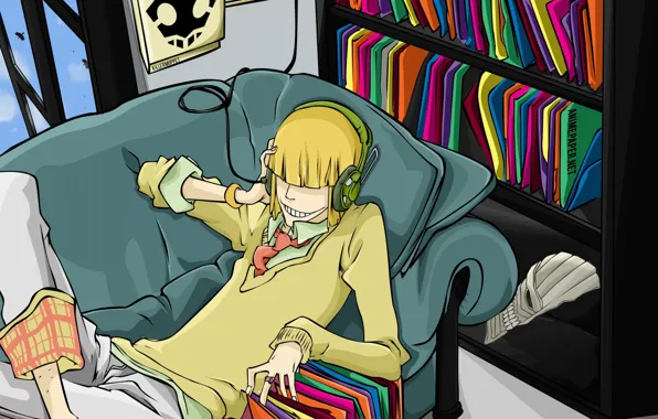 Room, books, guy, Bleach, Bleach