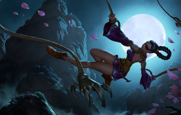 Girl, night, the moon, rope, rope, Legends of Runeterra