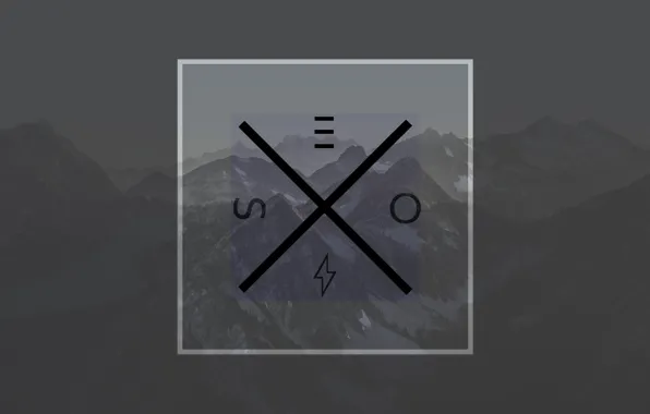 Mountains, Logo, square, minimalsim