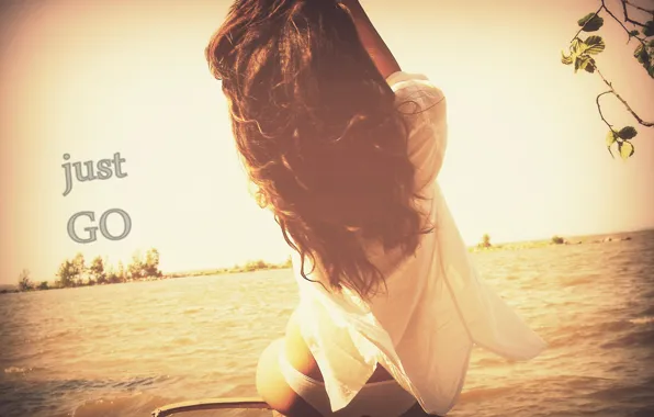 Sea, freedom, girl, travel, Sepia
