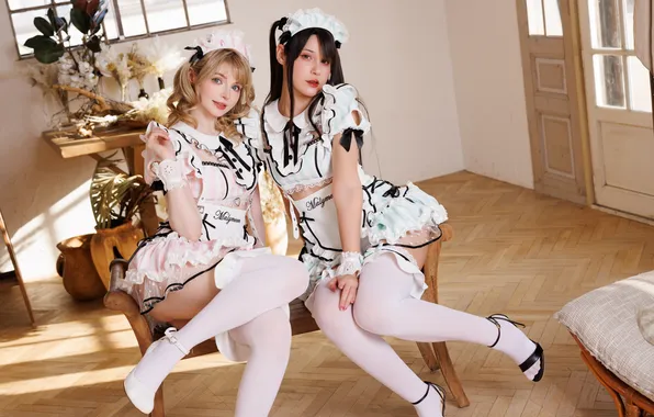 Picture model, women, cosplay, maid, maid outfit, Jean WanWan, PeachMilky