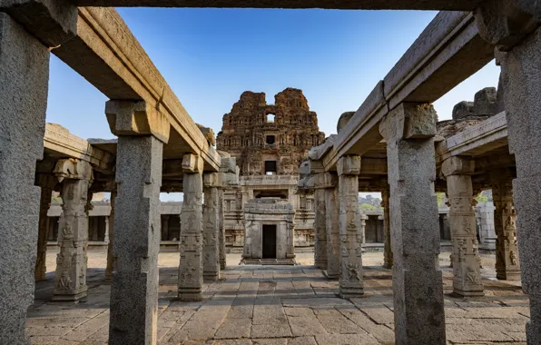 India, Karnataka, Hampi, Achyuta Raya Temple