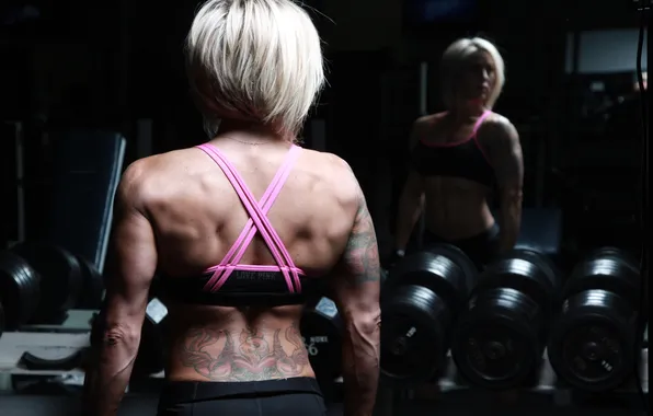 Wallpaper woman, muscle, back, fitness, chains, bodybuilder for mobile and  desktop, section спорт, resolution 6449x4304 - download