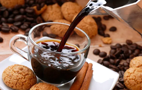 Coffee, grain, cookies, hot, cakes, background, Coffee, Grain