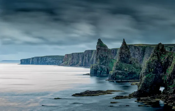Sea, landscape, rocks, Caithness, Stacks of Duncansby