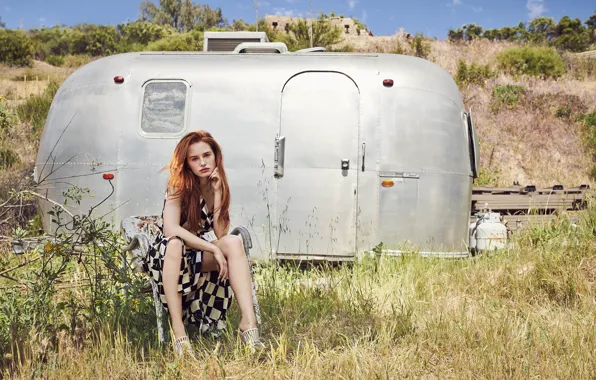 Picture look, girl, nature, pose, Madelaine Petsch