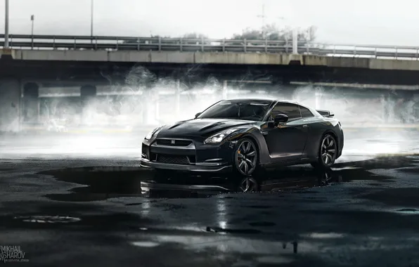 Auto, Black, Machine, Nissan, Nissan GT-R 35, GT-R 35, Mikhail Sharov, Transport & Vehicles