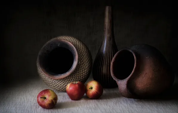 Picture apples, pitcher, still life