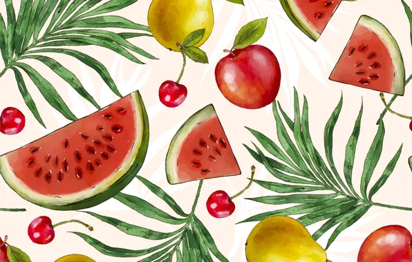 Leaves, background, vector, texture, watermelon, repetition