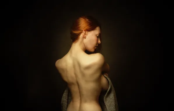 Chest, girl, pose, background, model, body, back, makeup