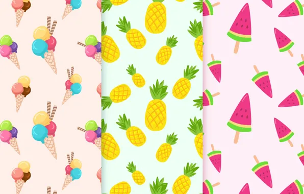 Picture vector, texture, fruit, fruit, ice cream, Patterns