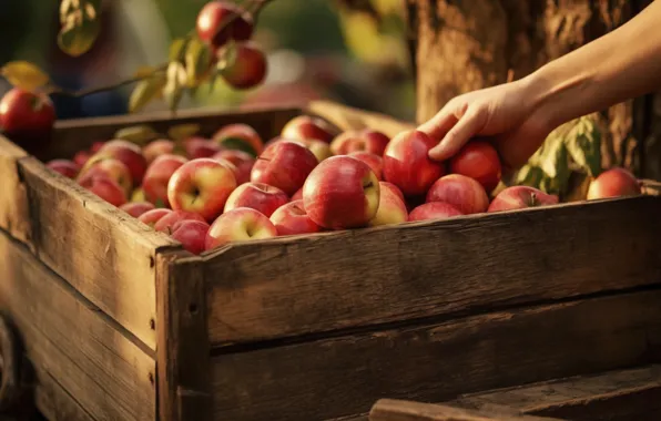Apples, harvest, fruit, red, fruit, Apple, juicy, ripe
