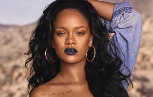 Picture earrings, actress, lipstick, lips, singer, Rihanna, Rihanna