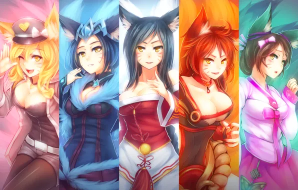 Lol, Fox, League of Legends, Ahri, Nine-Tailed Fox