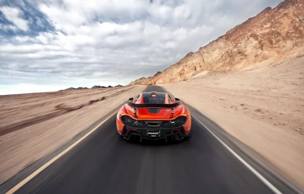 Picture McLaren, Orange, Speed, Death, Sand, Supercar, Valley, Hypercar