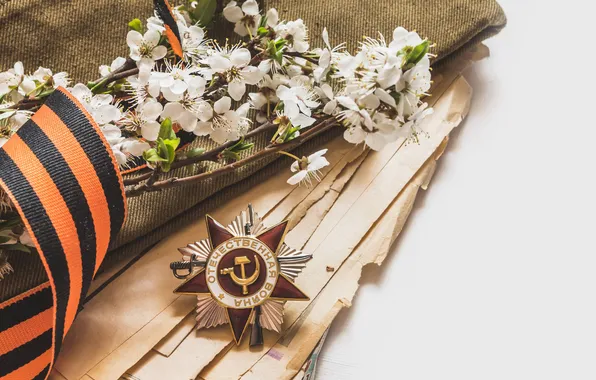 Picture flowers, victory day, St. George ribbon, May 9, star