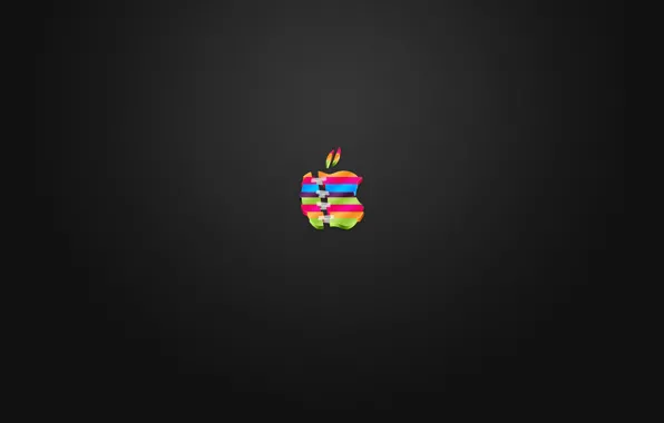 Apple, logo, color, cut, glued, Scotch