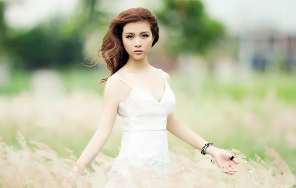 Picture Girl, field, Beautifull, emotion eyes