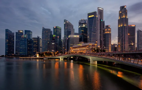 The city, the evening, Singapore, Singapore