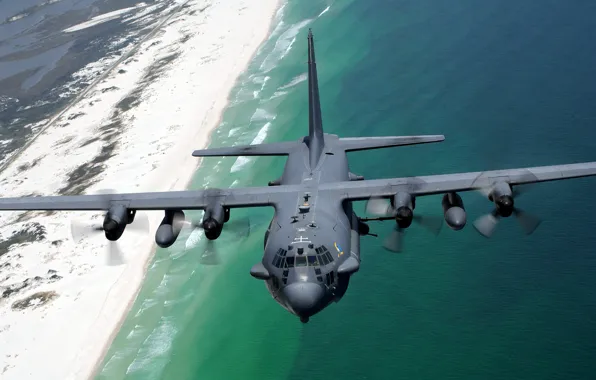 Picture flight, the plane, AC-130H, the North-West coast of Florida