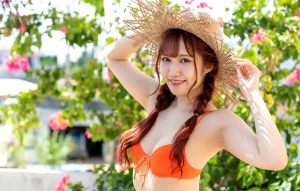Asian, Model, Smile, Woman, Hat, Babe, Pretty, Japanese