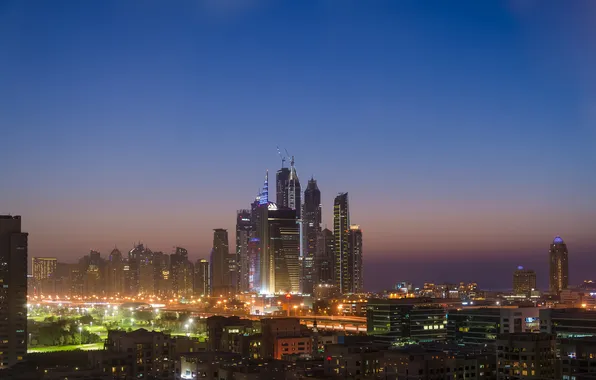 Picture city, sunset, dubai, united arab emirates