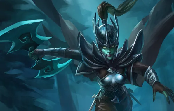Girl, weapons, attack, art, cloak, Dota 2, Phantom Assassin, Mortred