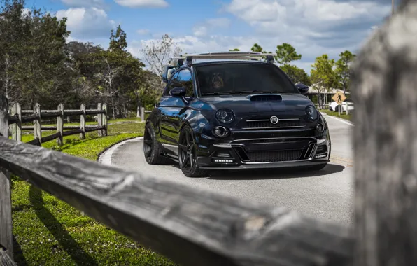 Tuning, black, Fiat 500, Fiat 500