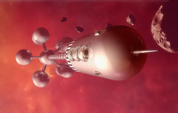 Space, asteroid, space station, golden age, nuclear interplantary vehicle